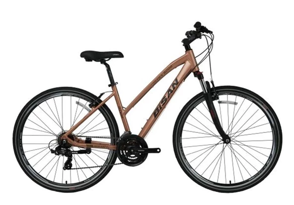 BİSAN TRX 8200 KADIN ŞEHİR BİSİKLETİ 45CM V 28 JANT 21 VİTES ROSE PEMBE SİYAH