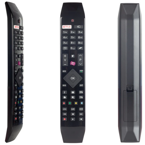 (ORJİNAL) VESTEL NETFLIX-MOR TUŞLU YENİ ÜSTÜ CAMLI-HITACHI RC 49141 LED TV KUMANDA