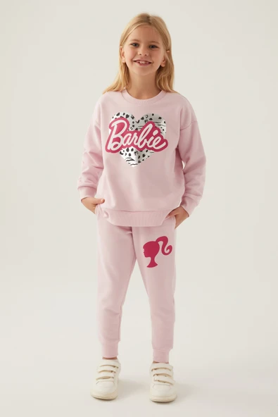 Barbie Lisanslı 1764 Sweatshirt ve Pantolon Alt Üst Kız Çocuk Eşofman Takımı - Resim 20