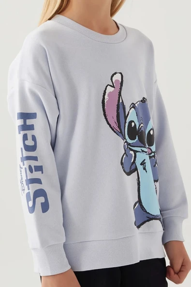 Stitch D4898 Puss Kız Çocuk Sweatshirt - Resim 3