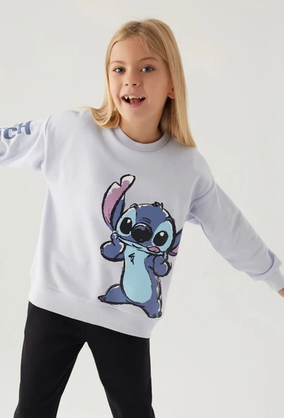 Stitch D4898 Puss Kız Çocuk Sweatshirt