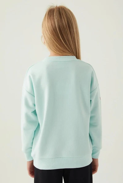 Stitch D4898 Puss Kız Çocuk Sweatshirt - Resim 9