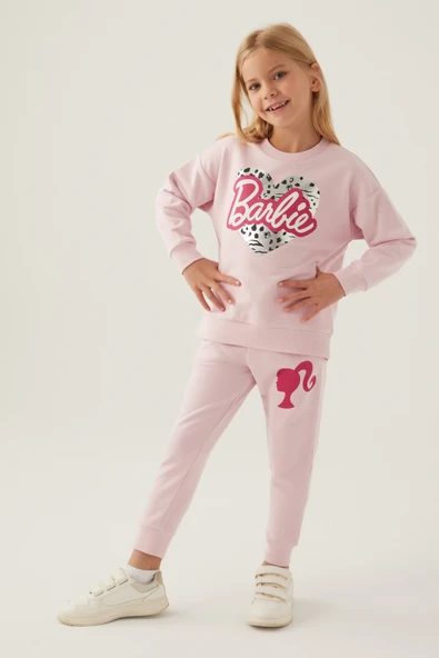 Barbie Lisanslı 1764 Sweatshirt ve Pantolon Alt Üst Kız Çocuk Eşofman Takımı - Resim 22