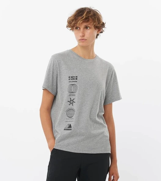Salomon LC2233 Logo Combo SS Tee W Tişört Kadın T-Shirt - Resim 10