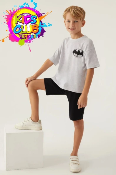 Batman Lisanslı L1692 With Emblem T-Shirt ve Kapri Alt Üst Erkek Çocuk Takımı ürün görseli 1