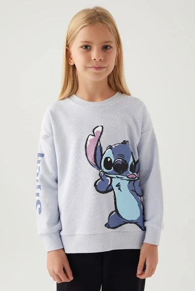 Stitch D4898 Puss Kız Çocuk Sweatshirt - Resim 10