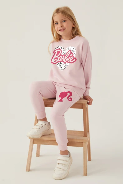 Barbie Lisanslı 1764 Sweatshirt ve Pantolon Alt Üst Kız Çocuk Eşofman Takımı - Resim 24