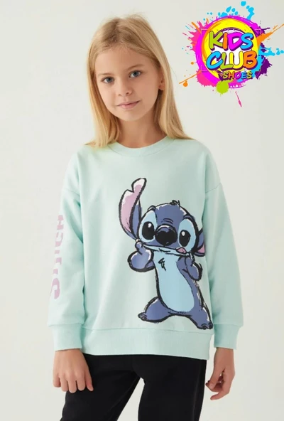 Stitch D4898 Puss Kız Çocuk Sweatshirt - Resim 2