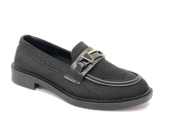 Feles Toka Detaylı Triko Loafer Kadın Babet Ayakkabı - Resim 8