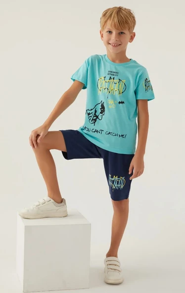 Batman Lisanslı L1700 Gotham T-Shirt ve Şort Alt Üst Erkek Çocuk Takımı - Resim 6