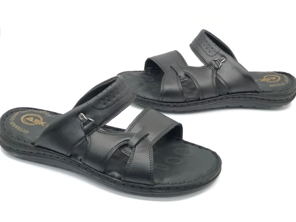 Asker 1921-1 %100 Hakiki Deri Erkek Full Ortapedik Terlik ürün görseli 1