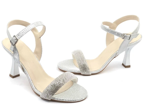 Feles Geniş Taş Bantlı Arkası Açık Kadın Abiye Ayakkabı ürün görseli