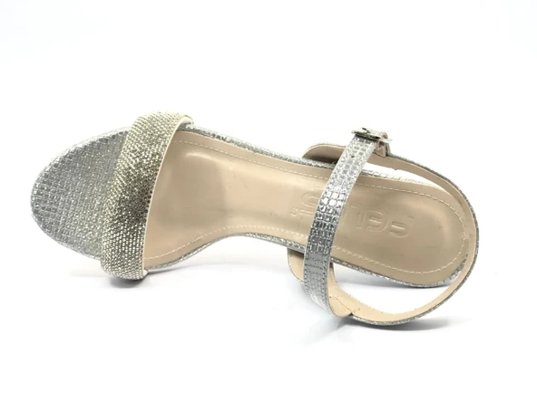 Feles Geniş Taş Bantlı Arkası Açık Kadın Abiye Ayakkabı - Resim 5