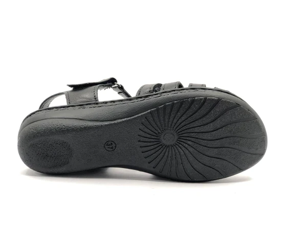 Ayakdaş %100 Hakiki Deri Tam Ortapedik Fus Pedli Taban Kadın Sandalet - Resim 10