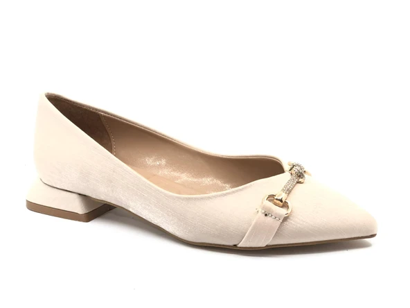 Feles Taş Toka Detaylı Saten Kadın Babet - Resim 9