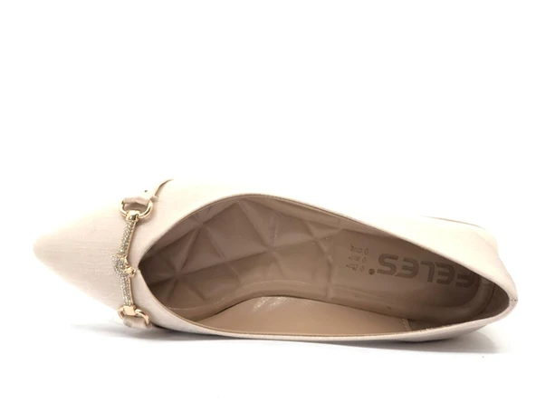 Feles Taş Toka Detaylı Saten Kadın Babet - Resim 11