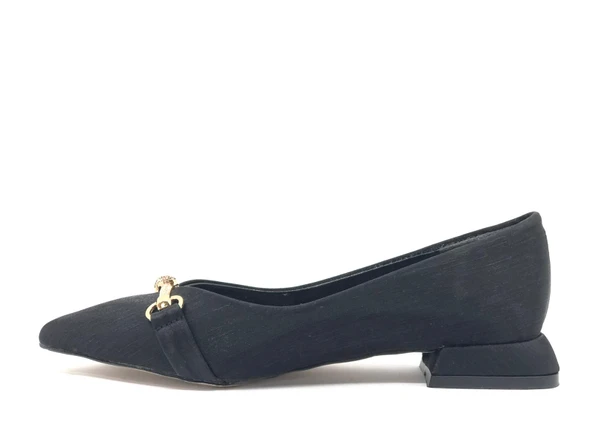 Feles Taş Toka Detaylı Saten Kadın Babet - Resim 6