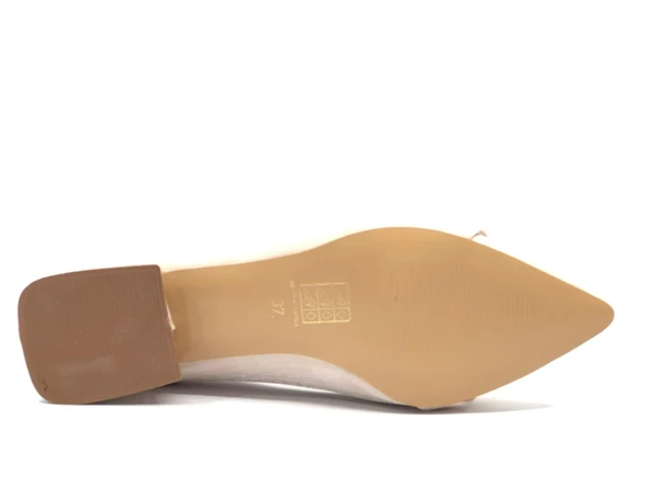 Feles Taş Toka Detaylı Saten Kadın Babet - Resim 3