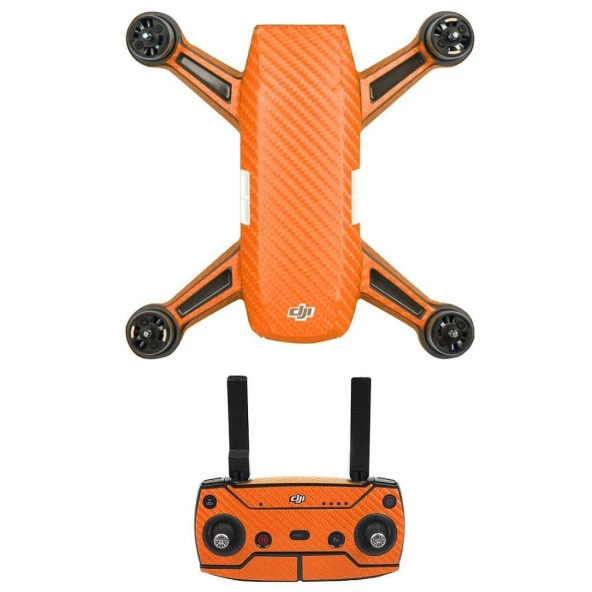 Dji Spark için Turuncu Karbon Grafik Su Geçirmez PVC Cilt Çıkartma Seti - 3