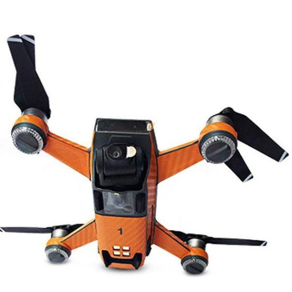 Dji Spark için Turuncu Karbon Grafik Su Geçirmez PVC Cilt Çıkartma Seti - 4