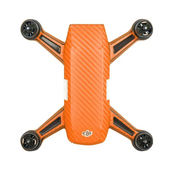 Dji Spark için Turuncu Karbon Grafik Su Geçirmez PVC Cilt Çıkartma Seti - 5