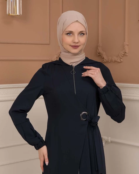 Tesettürlü Kapşonlu Ferace 678 - 6