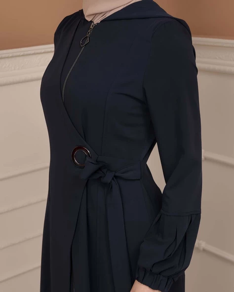 Tesettürlü Kapşonlu Ferace 678 - 8