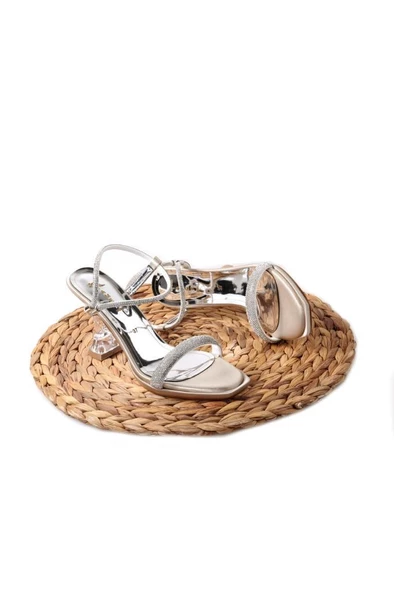 Papuçcity Tamer 02838 8,5 Topuklu Kadın Abiye Sandalet Ayakkabı - 7