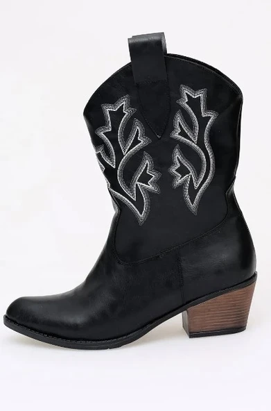 Asya Western Kısa Çizme Kovboy Kadın Kısa Çizme - 4