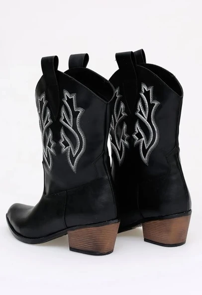 Asya Western Kısa Çizme Kovboy Kadın Kısa Çizme - Resim 5