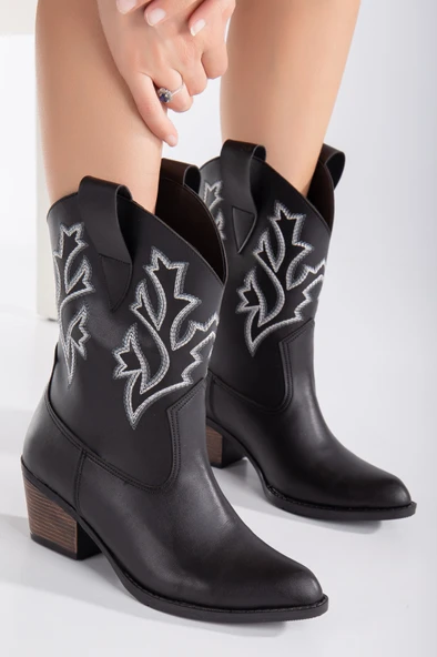 Asya Western Kısa Çizme Kovboy Kadın Kısa Çizme - Resim 2