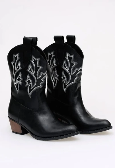 Asya Western Kısa Çizme Kovboy Kadın Kısa Çizme - Resim 3