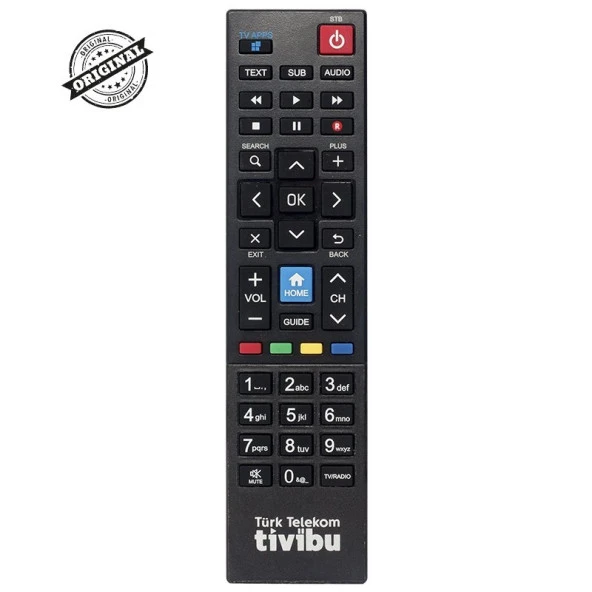 Tivibu Home+Tv Apps Tuşlu Uydu Alıcı Kumandası