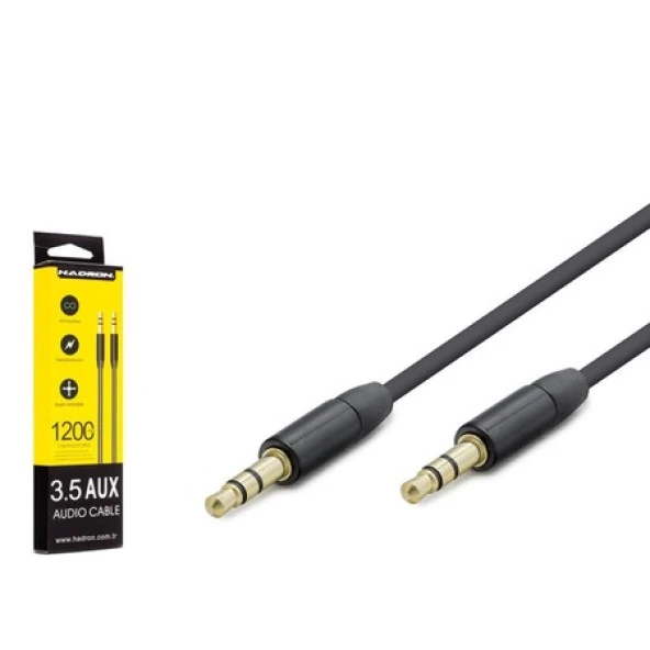 Hadron HDX1039S(4308S) 3,5 mm Gold 1.2 Mt. Stereo Jacklı Kablo Siyah ürün görseli 1
