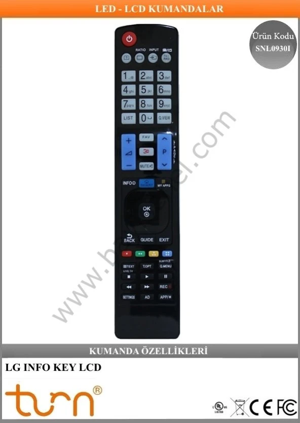 LG Info KEY Lcd Tv Kumandası