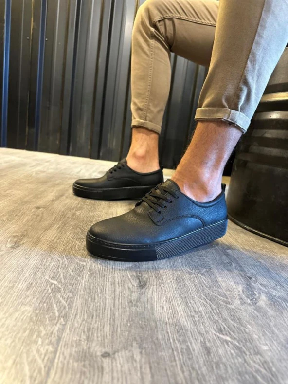 Günlük Ayakkabı 077 Siyah (Siyah Taban) - Resim 2