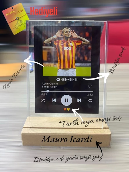 Kişiye Özel Fotoğraflı, Sözlü ve Barkodlu Spotify Masaüstü Plak