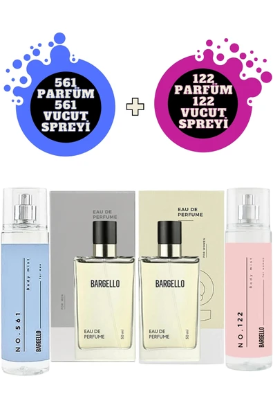 122 Oriental Kadın + 561 Fresh Erkek parfüm Seti ve Vücut Spreyleri