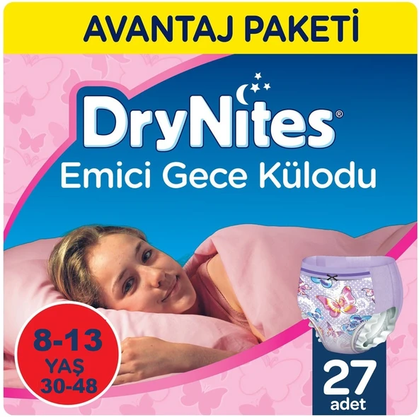 Drynites Emici Gece Külodu/Külot Bez Kız 8-13 Yaş 30-48KG Large 45 Adet 5PK*9 Alt Islatmalara Karşı - Resim 3