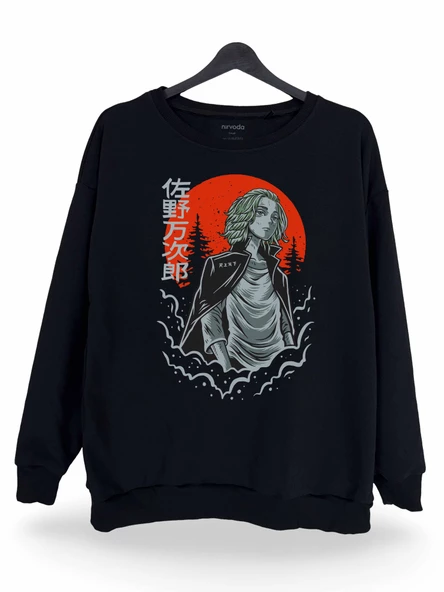 Tokyo Revengers Baskılı Unisex Bisiklet Yaka Oversize Sweatshirt Anime Manga