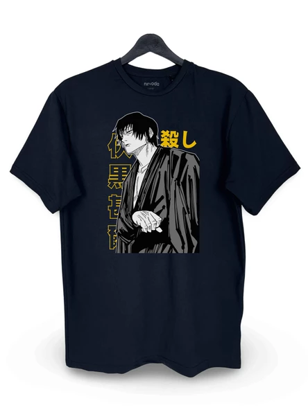 Toji Jujutsu Kaisen Baskılı Loose Fit Bisiklet Yaka Unisex Tişört