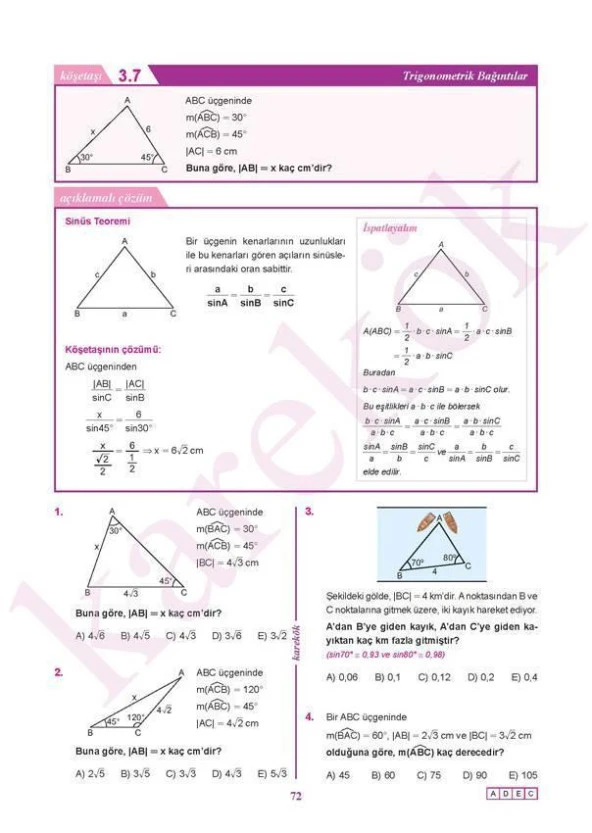 11.Sınıf Matematik MPS Konu Anlatımı ve Soru Çözümü Karekök Yayınları - 3