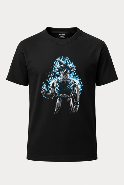 Vegeta Dragon Ball Baskılı Loose Fit Bisiklet Yaka Unisex Tişört Anime Manga Siyah
