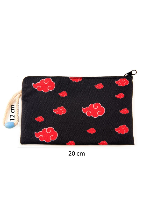 Anime Naruto Shippuden Akatsuki Bulut Kalemlik Fermuarlı Makyaj Çantası Orta Boy 12cm X 20cm - 3