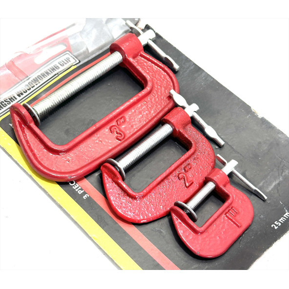 Mengene İşkence Ay Tipi Sıkıştırma Seti 3'lü 25 50 75 MM - 2