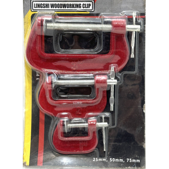 Mengene İşkence Ay Tipi Sıkıştırma Seti 3'lü 25 50 75 MM - 3