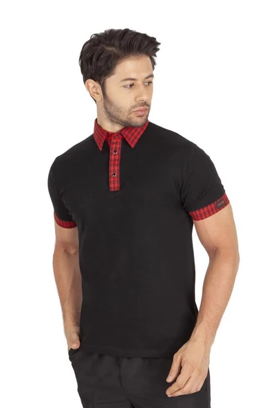 Gömlek Yaka Erkek Garson Tişörtü Garson Kıyafeti (Yakası Desenli) - 3