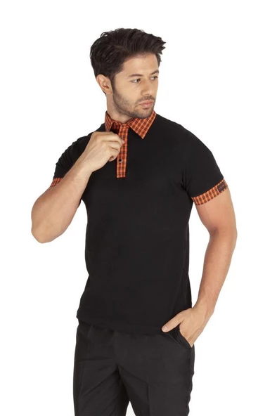 Gömlek Yaka Erkek Garson Tişörtü Garson Kıyafeti (Yakası Desenli) - 6