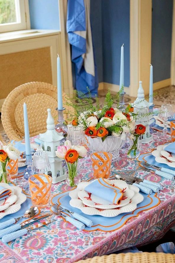 Sanat Sepet İşleri Pastel Renk Konik Şamdan Mum - 2' Li Set - 3