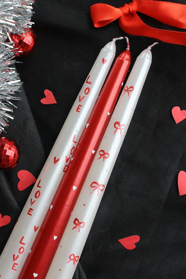 Sanat Sepet İşleri DESENLİ EL YAPIMI ÖZEL TASARIM PİNTEREST ŞAMDAN MUMU